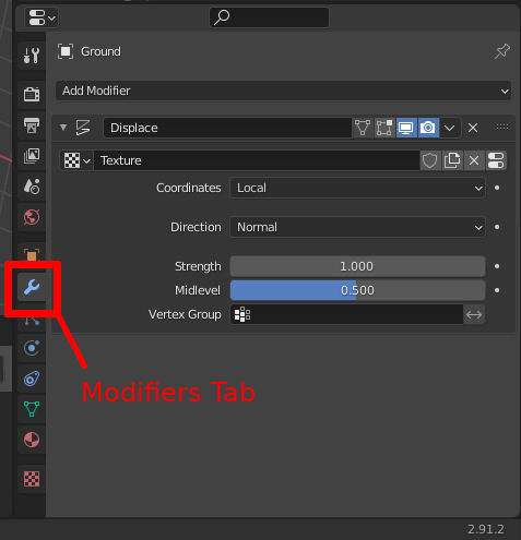 Displace Modifier Displace Modifier