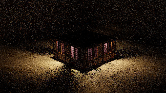 building block with interior lights - render building block with interior lights - render