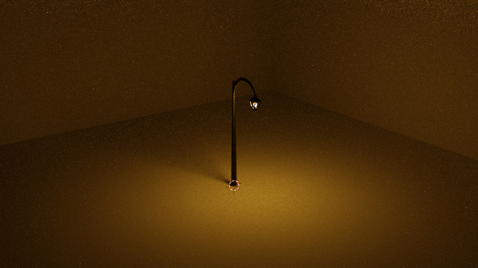 street light with invisible emitter - render
