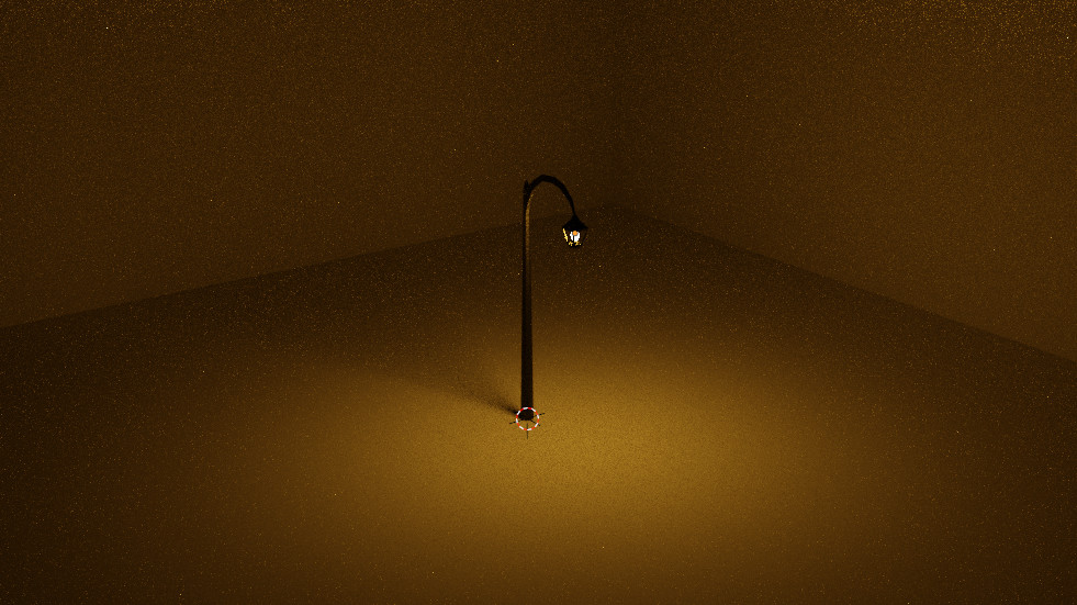 street light with invisible emitter - render street light with invisible emitter - render