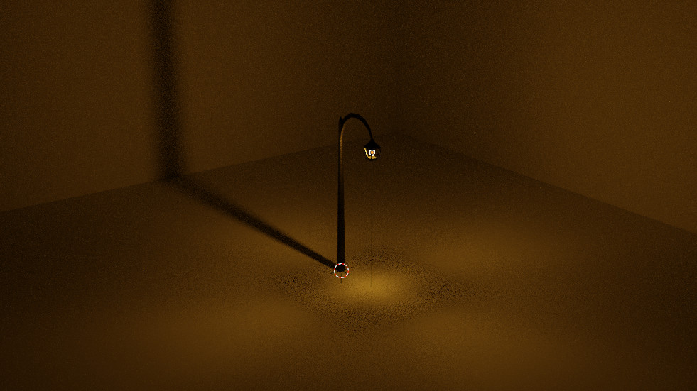 street light with point light - render